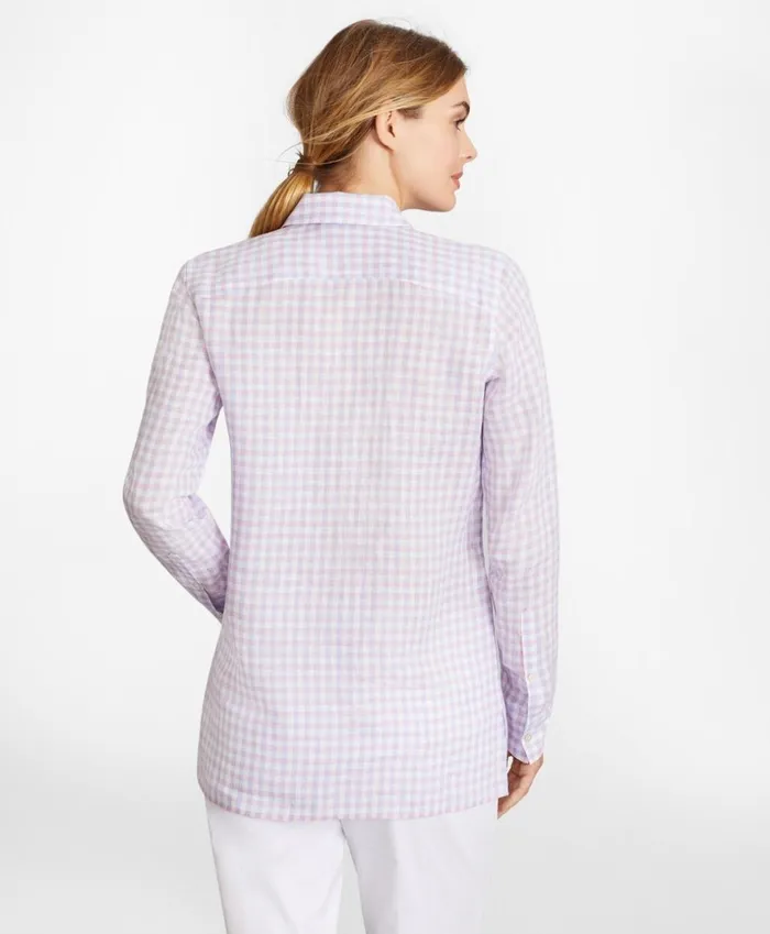 Brooks Brothers Shirts and Tops Gingham Irish Linen Tunic Pinkblue 8211 Women Brooks Brothers Shirts and Tops Gingham Irish Linen Tunic Pinkblue 8211 Women