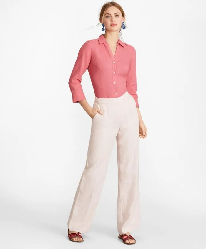 Brooks Brothers Shirts and Tops Linen ThreeQuarter Sleeve Shirt Rose 8211 Women Brooks Brothers Shirts and Tops Linen ThreeQuarter Sleeve Shirt Rose 8211 Women