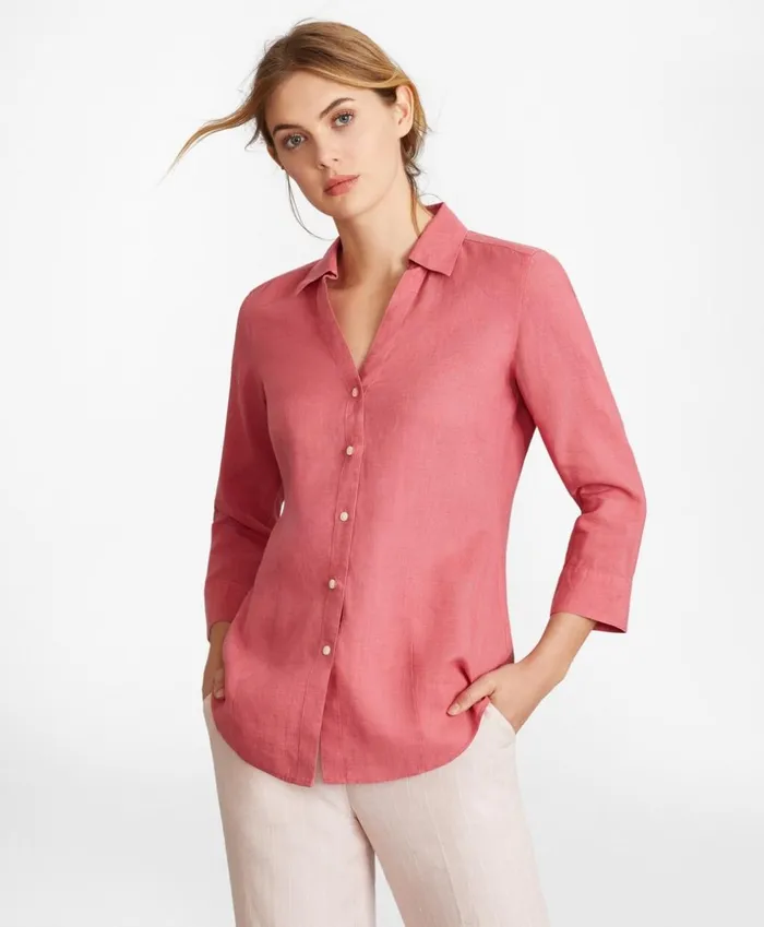 Brooks Brothers Shirts and Tops Linen ThreeQuarter Sleeve Shirt Rose 8211 Women Brooks Brothers Shirts and Tops Linen ThreeQuarter Sleeve Shirt Rose 8211 Women
