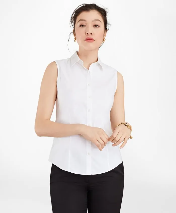 Brooks Brothers Shirts and Tops NonIron Fitted Sleeveless Dress Shirt White 8211 Women Brooks Brothers Shirts and Tops NonIron Fitted Sleeveless Dress Shirt White 8211 Women