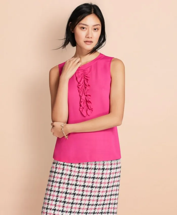 Brooks Brothers Shirts and Tops Ruffled Crepe Top Fuchsia 8211 Women Brooks Brothers Shirts and Tops Ruffled Crepe Top Fuchsia 8211 Women