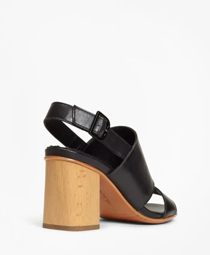 Brooks Brothers Shoes and Belts Leather BlockHeel Sandals Black 8211 Women Brooks Brothers Shoes and Belts Leather BlockHeel Sandals Black 8211 Women