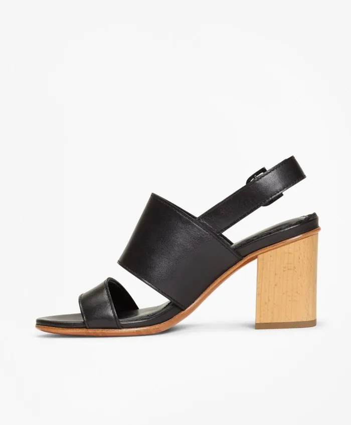 Brooks Brothers Shoes and Belts Leather BlockHeel Sandals Black 8211 Women Brooks Brothers Shoes and Belts Leather BlockHeel Sandals Black 8211 Women