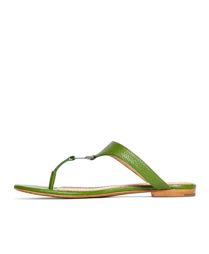 Brooks Brothers Shoes and Belts Tumbled Calfskin Thong Sandals Green 8211 Women Brooks Brothers Shoes and Belts Tumbled Calfskin Thong Sandals Green 8211 Women