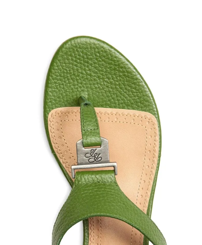 Brooks Brothers Shoes and Belts Tumbled Calfskin Thong Sandals Green 8211 Women Brooks Brothers Shoes and Belts Tumbled Calfskin Thong Sandals Green 8211 Women