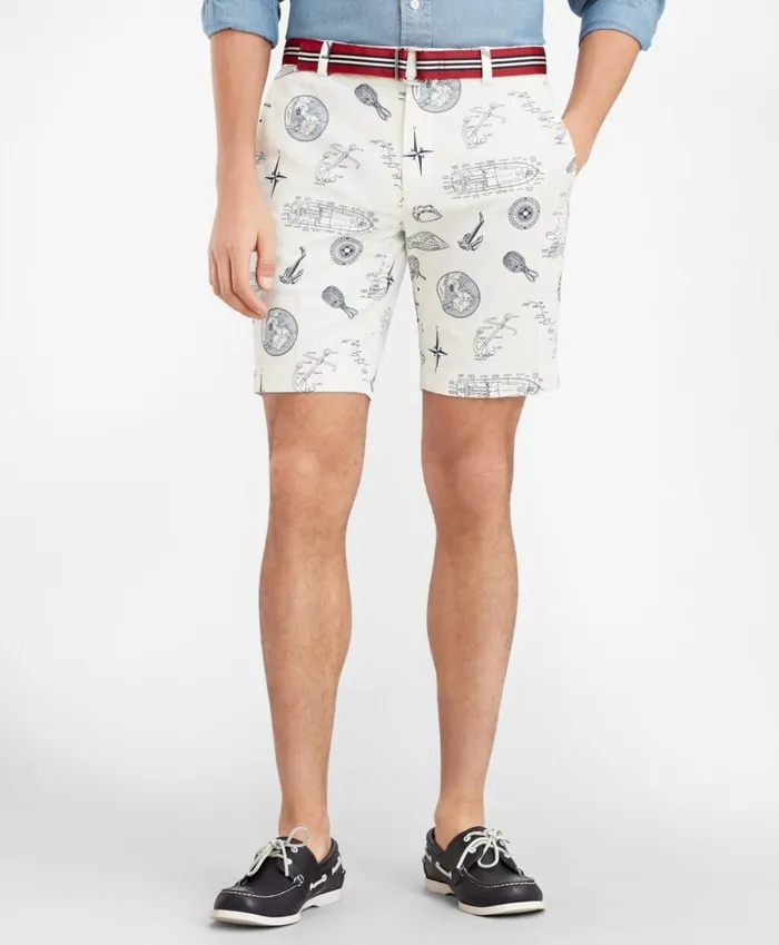 Brooks Brothers Shorts and Swimwear Nautical Print Shorts Oatmeal 8211 Men