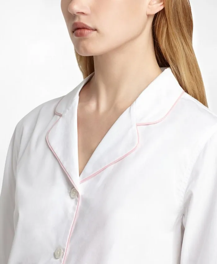 Brooks Brothers Sleepwear Cotton LongSleeve Pajama Set White 8211 Women Brooks Brothers Sleepwear Cotton LongSleeve Pajama Set White 8211 Women