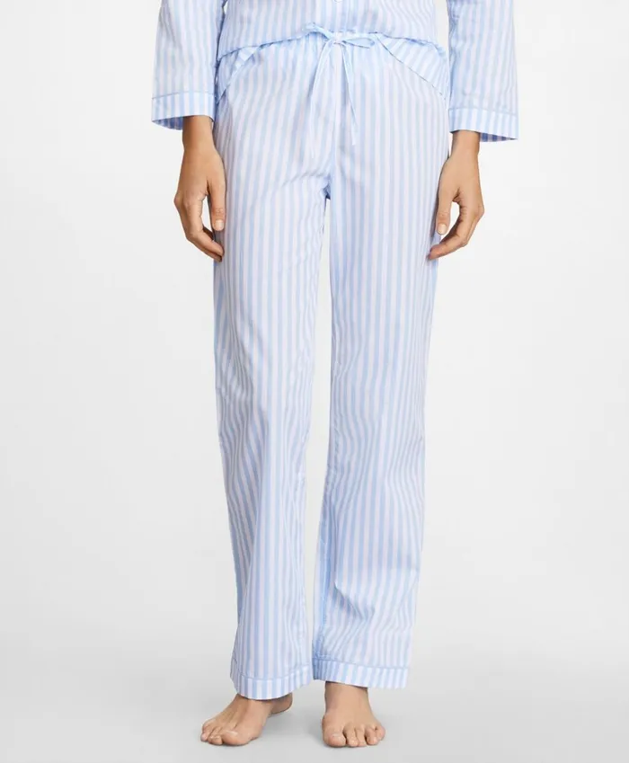 Brooks Brothers Sleepwear Striped Cotton Poplin Pajama Set Bluewhite 8211 Women Brooks Brothers Sleepwear Striped Cotton Poplin Pajama Set Bluewhite 8211 Women