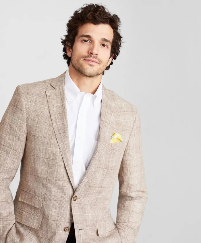 Brooks Brothers Sport Coats and Vests Regent Fit Check Linen Sport Coat Beige 8211 Men Brooks Brothers Sport Coats and Vests Regent Fit Check Linen Sport Coat Beige 8211 Men