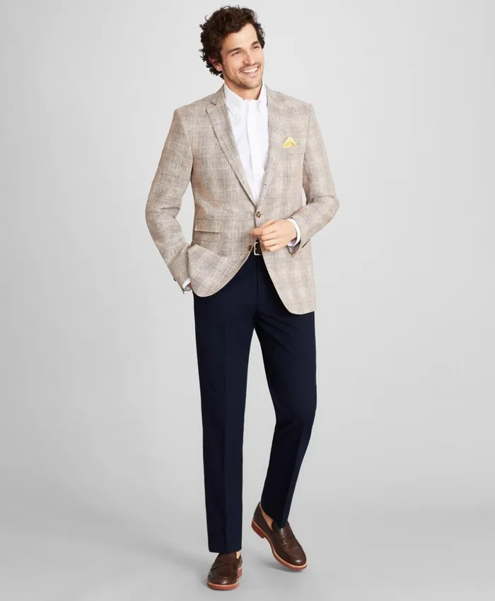 Brooks Brothers Sport Coats and Vests Regent Fit Check Linen Sport Coat Beige 8211 Men Brooks Brothers Sport Coats and Vests Regent Fit Check Linen Sport Coat Beige 8211 Men