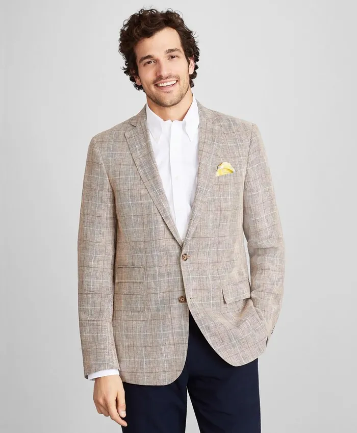 Brooks Brothers Sport Coats and Vests Regent Fit Check Linen Sport Coat Beige 8211 Men Brooks Brothers Sport Coats and Vests Regent Fit Check Linen Sport Coat Beige 8211 Men