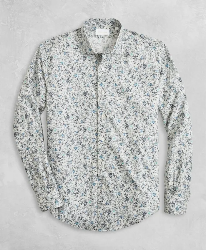 Brooks Brothers Sport Shirts Golden Fleece Regent Fit White Floral Sport Shirt Whiteblue 8211 Men Brooks Brothers Sport Shirts Golden Fleece Regent Fit White Floral Sport Shirt Whiteblue 8211 Men