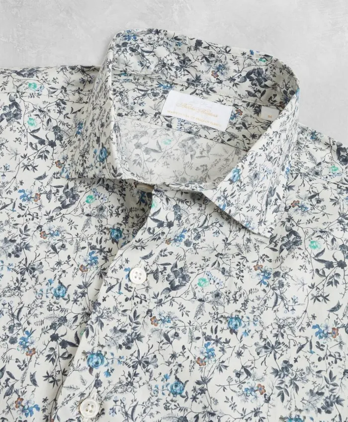 Brooks Brothers Sport Shirts Golden Fleece Regent Fit White Floral Sport Shirt Whiteblue 8211 Men Brooks Brothers Sport Shirts Golden Fleece Regent Fit White Floral Sport Shirt Whiteblue 8211 Men