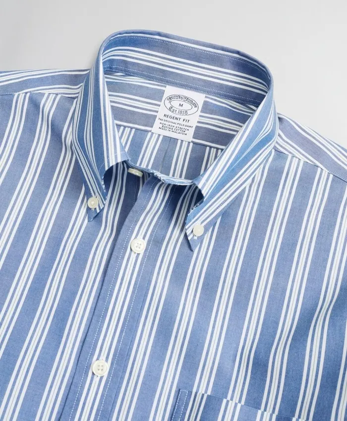 Brooks Brothers Sport Shirts Stretch Regent Fitted Sport Shirt NonIron Awning Stripe Blue 8211 Men Brooks Brothers Sport Shirts Stretch Regent Fitted Sport Shirt NonIron Awning Stripe Blue 8211 Men