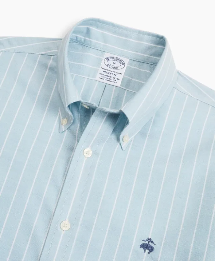 Brooks Brothers Sport Shirts Stretch Regent Fitted Sport Shirt NonIron Stripe Light Blue 8211 Men Brooks Brothers Sport Shirts Stretch Regent Fitted Sport Shirt NonIron Stripe Light Blue 8211 Men