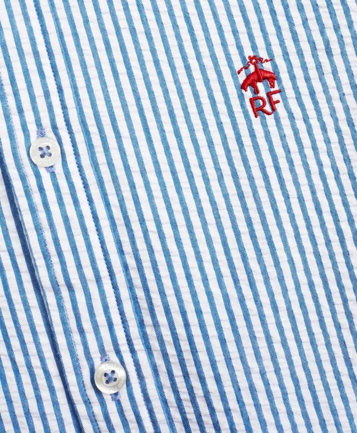 Brooks Brothers Sport Shirts Striped Seersucker Shirt Light Blue 8211 Men