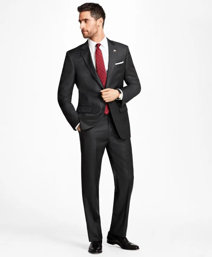 Brooks Brothers Suits Madison Fit Tic 1818 Suit Grey 8211 Men