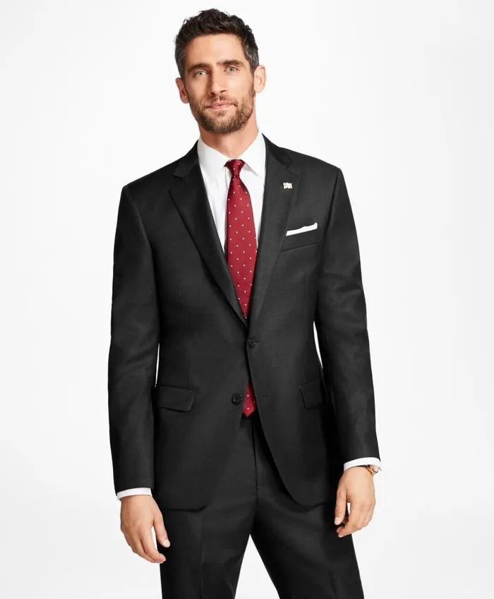 Brooks Brothers Suits Madison Fit Tic 1818 Suit Grey 8211 Men