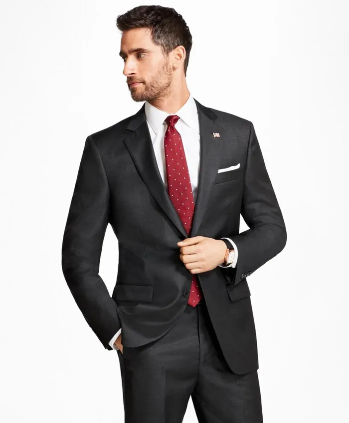 Brooks Brothers Suits Madison Fit Tic 1818 Suit Grey 8211 Men