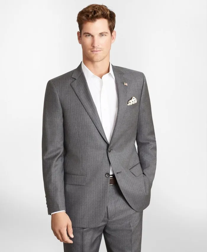 Brooks Brothers Suits Madison Fit TwoButton Stripe 1818 Suit Grey 8211 Men Brooks Brothers Suits Madison Fit TwoButton Stripe 1818 Suit Grey 8211 Men