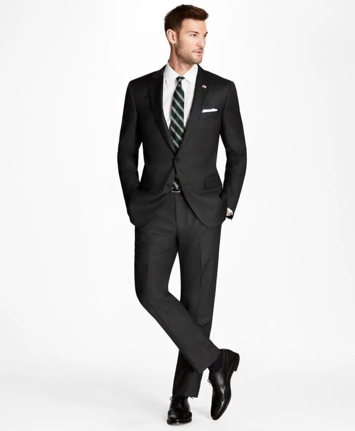 Brooks Brothers Suits Regent Fit Tic 1818 Suit Grey 8211 Men