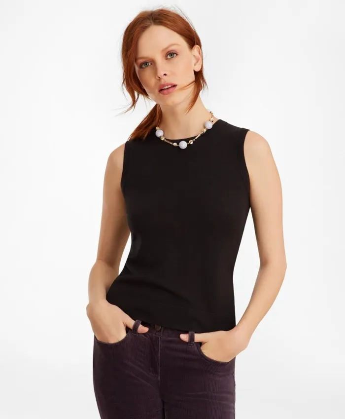 Brooks Brothers Sweaters Merino Wool Shell Black 8211 Women