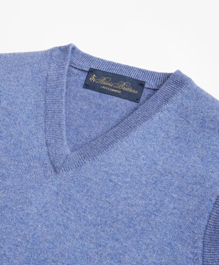 Brooks Brothers Sweaters VNeck Cashmere Sweater Vest Denim Blue 8211 Men