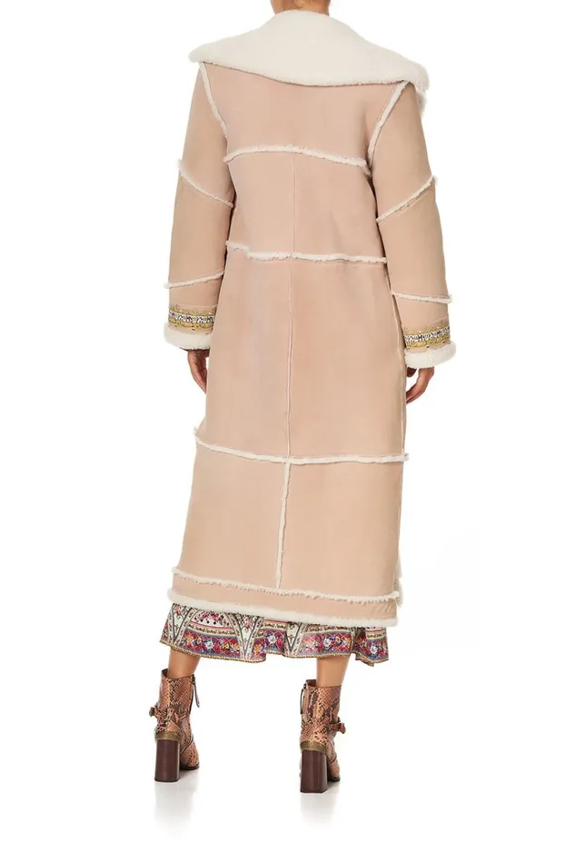 Camilla Jackets Women Long Suede Shearling Coat Istenanya