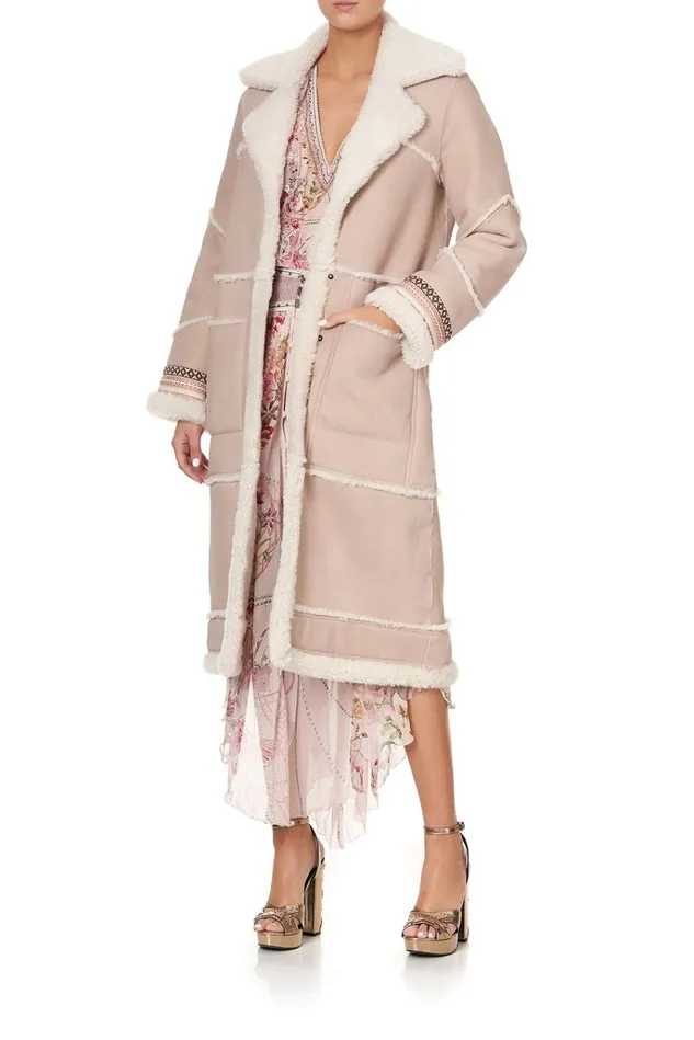 Camilla Jackets Women Long Suede Shearling Coat Istenanya