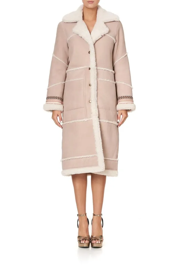 Camilla Jackets Women Long Suede Shearling Coat Istenanya