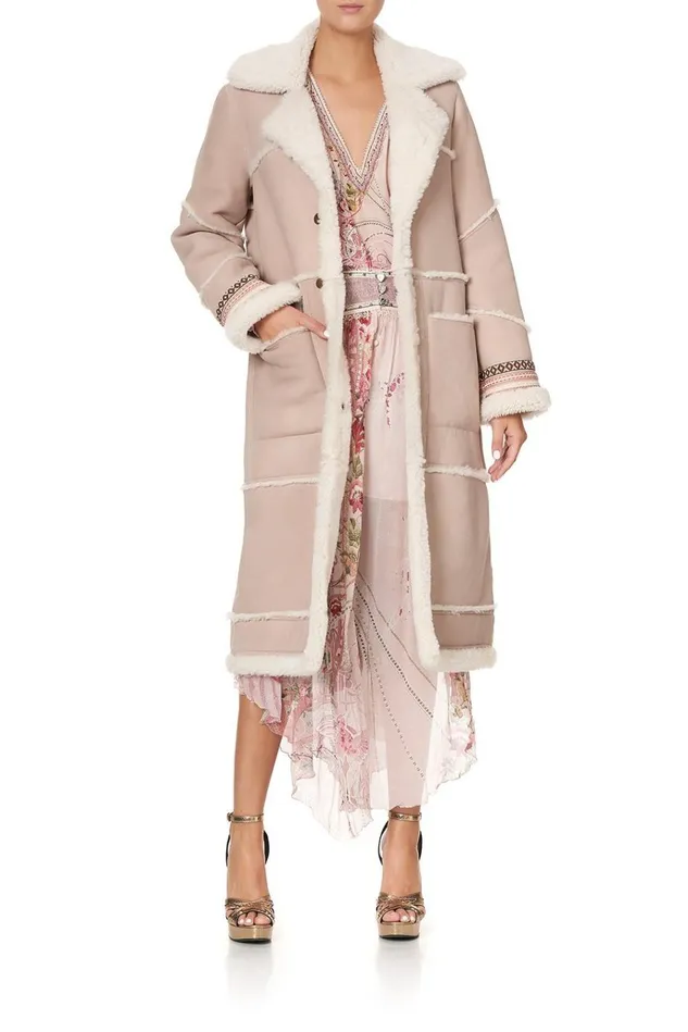 Camilla Jackets Women Long Suede Shearling Coat Istenanya