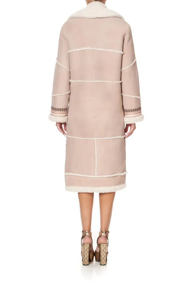 Camilla Jackets Women Long Suede Shearling Coat Istenanya