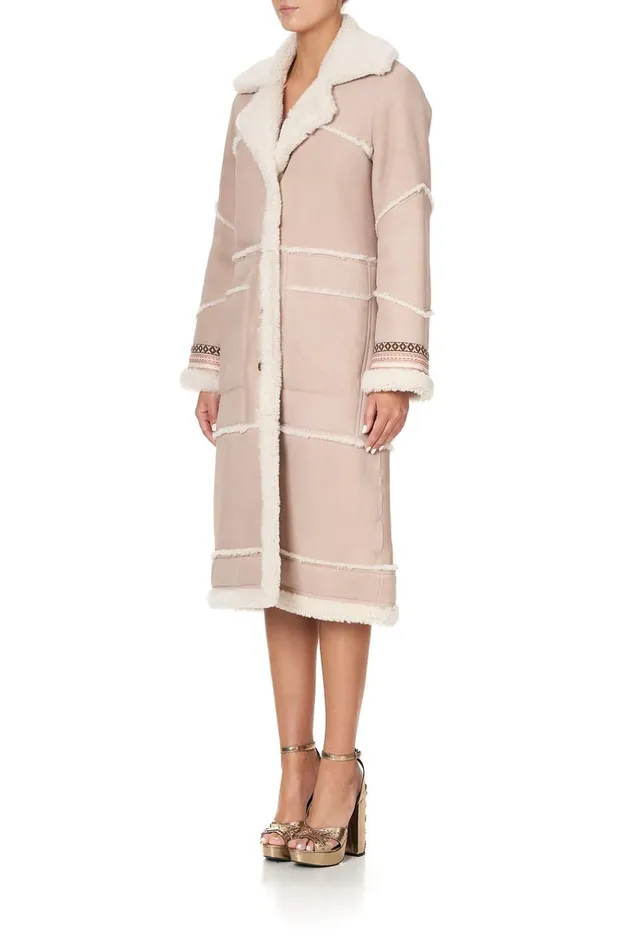 Camilla Jackets Women Long Suede Shearling Coat Istenanya