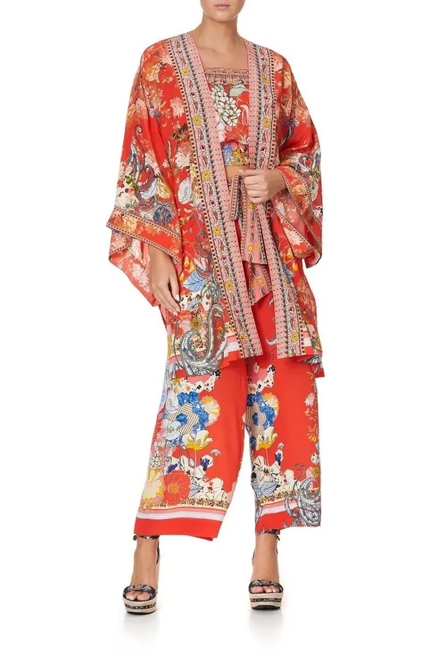 Camilla Kimonos Women Kimono With Tie Belt Paisley In Patches