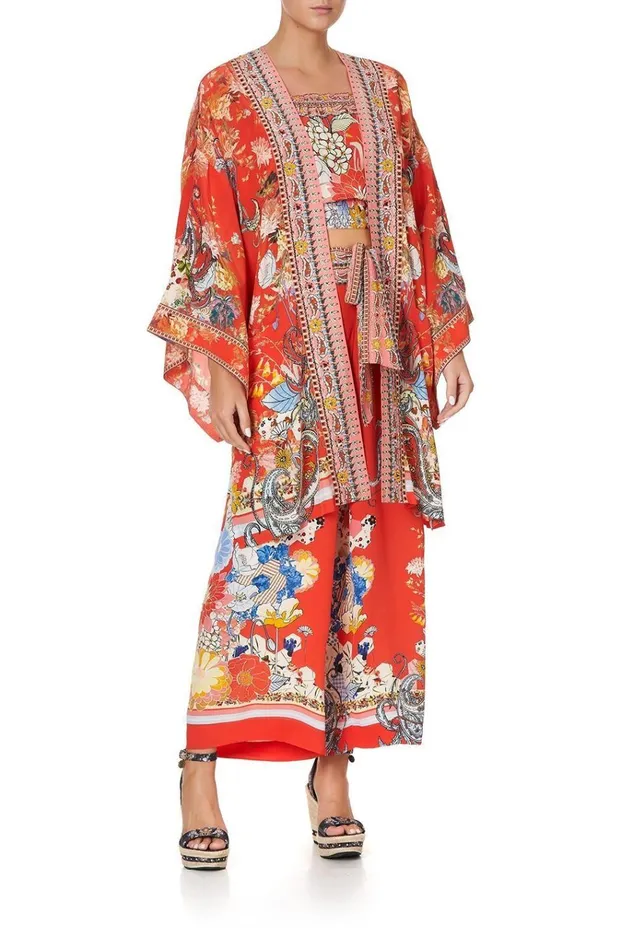 Camilla Kimonos Women Kimono With Tie Belt Paisley In Patches