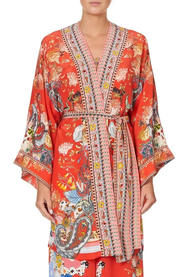 Camilla Kimonos Women Kimono With Tie Belt Paisley In Patches