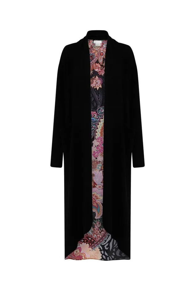 Camilla Knitwear Women Knitted Casual Jacket With Silk Back Swinging Sixties