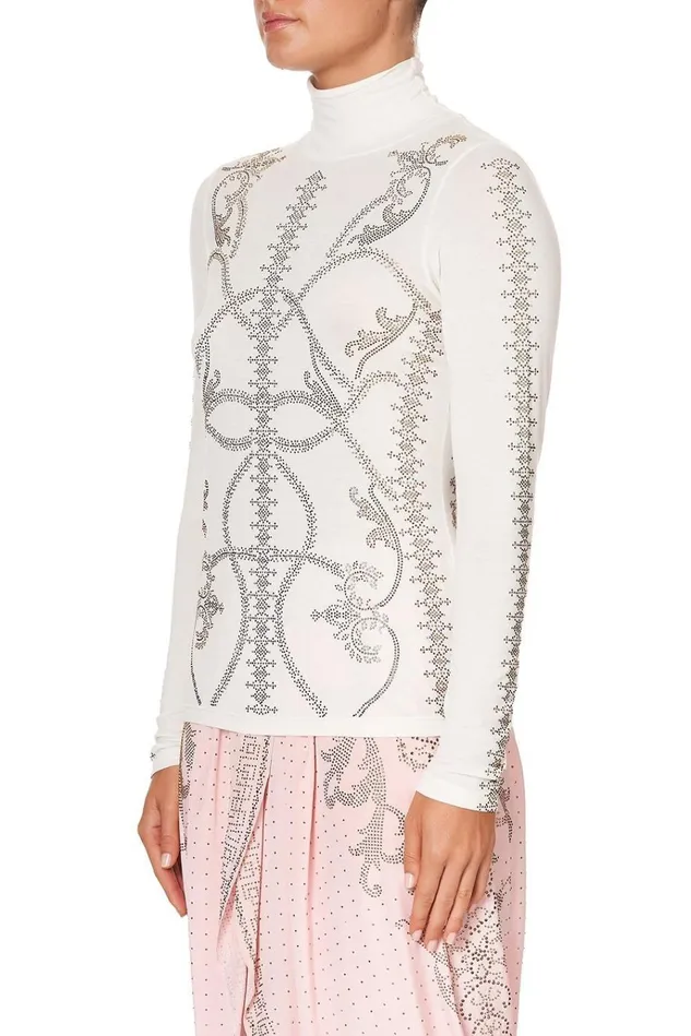 Camilla Modest Clothing Women Jersey Turtleneck Luxe Cream