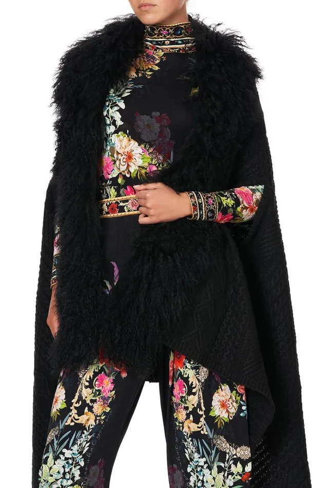 Camilla Modest Clothing Women Shearling Cape Hampton Hive