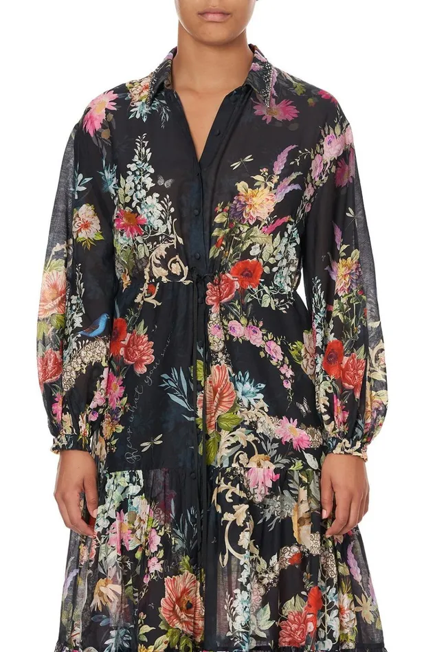 Camilla Modest Clothing Women Tiered Long Shirt Dress Hampton Hive