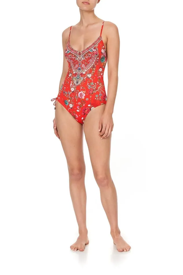 Camilla One Pieces Women Rouched Side One Piece Cameos Can Can