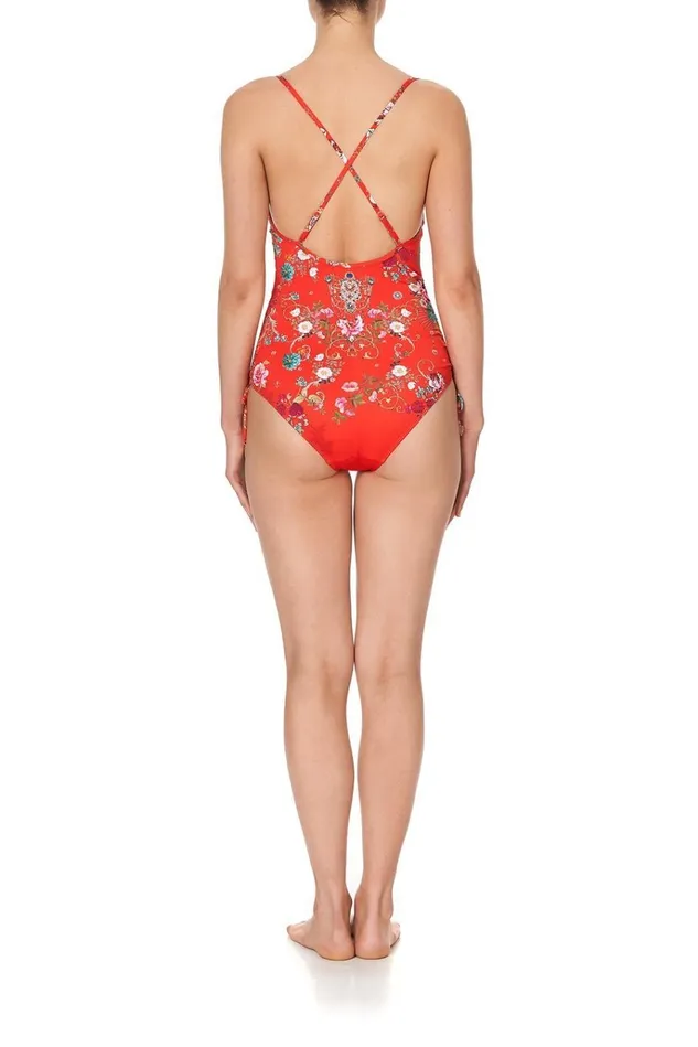 Camilla One Pieces Women Rouched Side One Piece Cameos Can Can