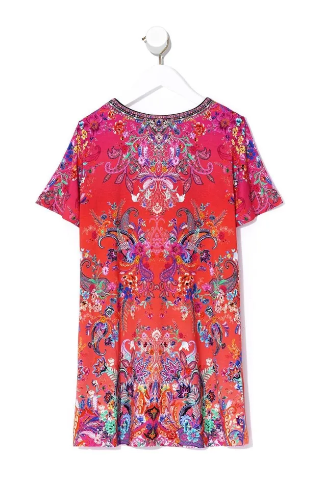 Camilla Party Dresses Women Infants Tshirt Dress With Flare Hem Free Love