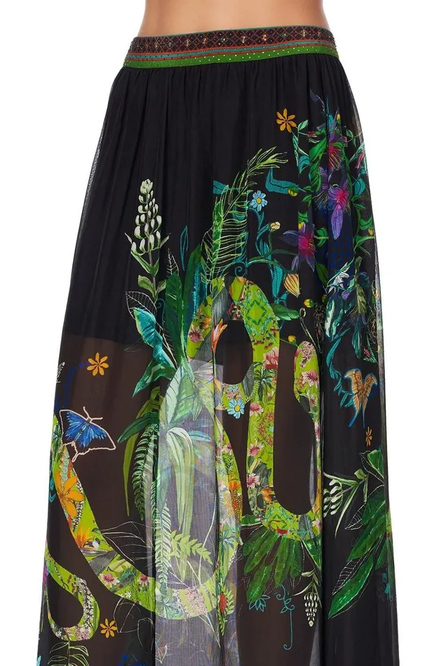Camilla Party Dresses Women Side Split Overlay Skirt River Cruise