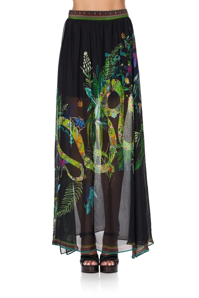 Camilla Party Dresses Women Side Split Overlay Skirt River Cruise