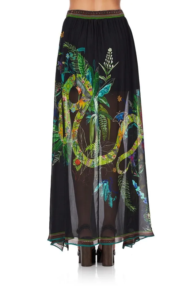 Camilla Party Dresses Women Side Split Overlay Skirt River Cruise
