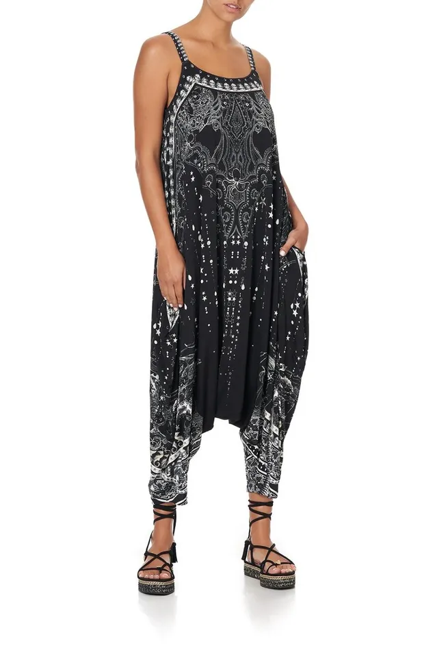 Camilla Playsuits and Jumpsuits Women Drop Crotch Thin Strap Jumpsuit Midnight Pearl
