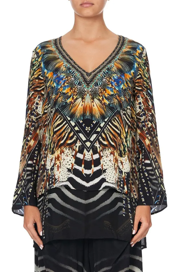 Camilla Tops Women Blouse With Side Split Underlay Lost Paradise