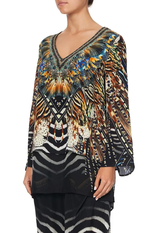 Camilla Tops Women Blouse With Side Split Underlay Lost Paradise