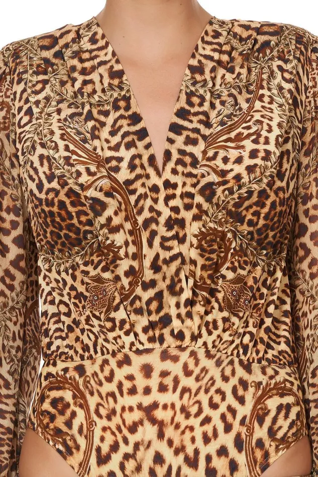 Camilla Tops Women Blouson Sleeve Body Suit Lady Lodge